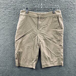 Lauren Ralph Lauren LRL Womens Shorts‎ 6 Tan Chino Mid Rise Zip Front Pockets